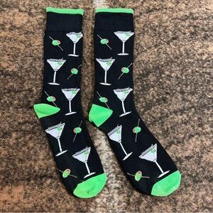 Men’s Martini print Dress Socks - worn